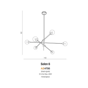 Pakabinamas šviestuvas SOLEN 6 AZ4700