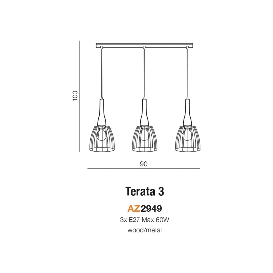 Pakabinamas šviestuvas TERATA 3 AZ2949