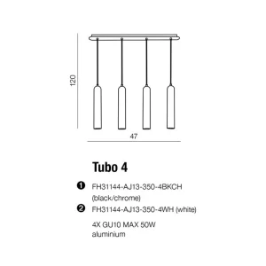 Pakabinamas šviestuvas TUBO 4 AZ1239
