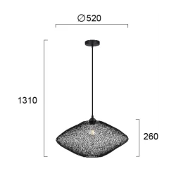 Pakabinamas šviestuvas ELECTRA ⌀52, Juodas, 4251600