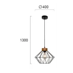 Pakabinamas šviestuvas VEGA, Juodas, 4254100