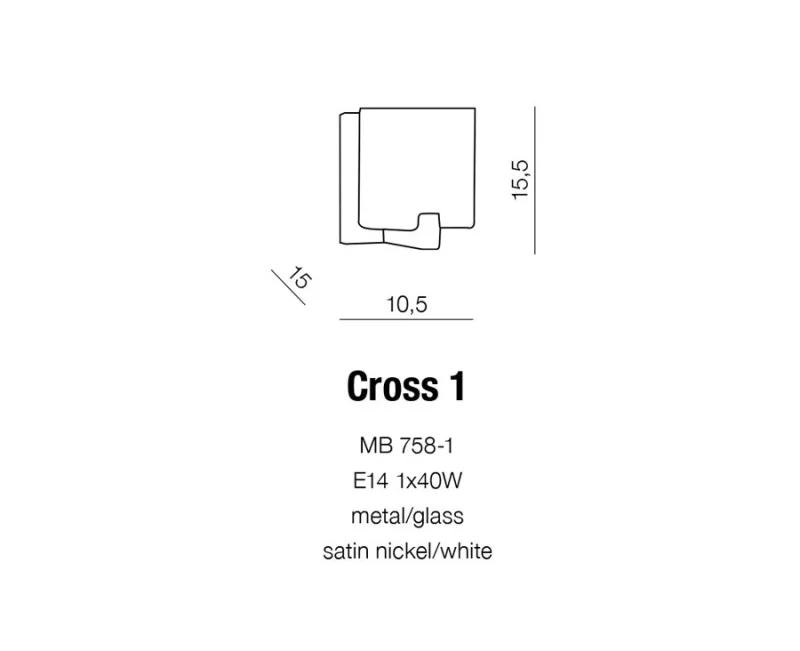 Sieninis šviestuvas CROSS 1 AZ0084