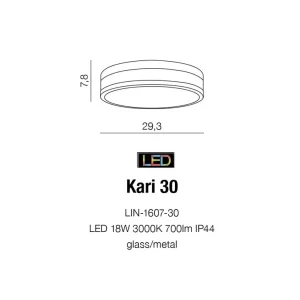Lubinis šviestuvas KARI 30 IP44 AZ2066