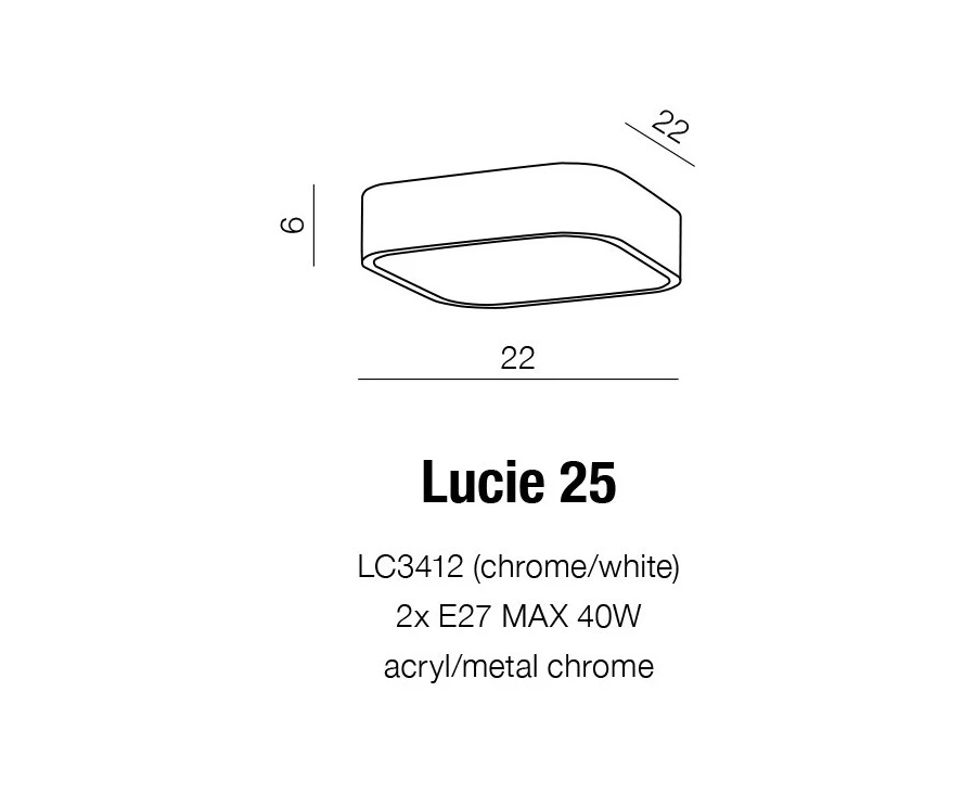 Lubinis šviestuvas LUCIE 25 IP44