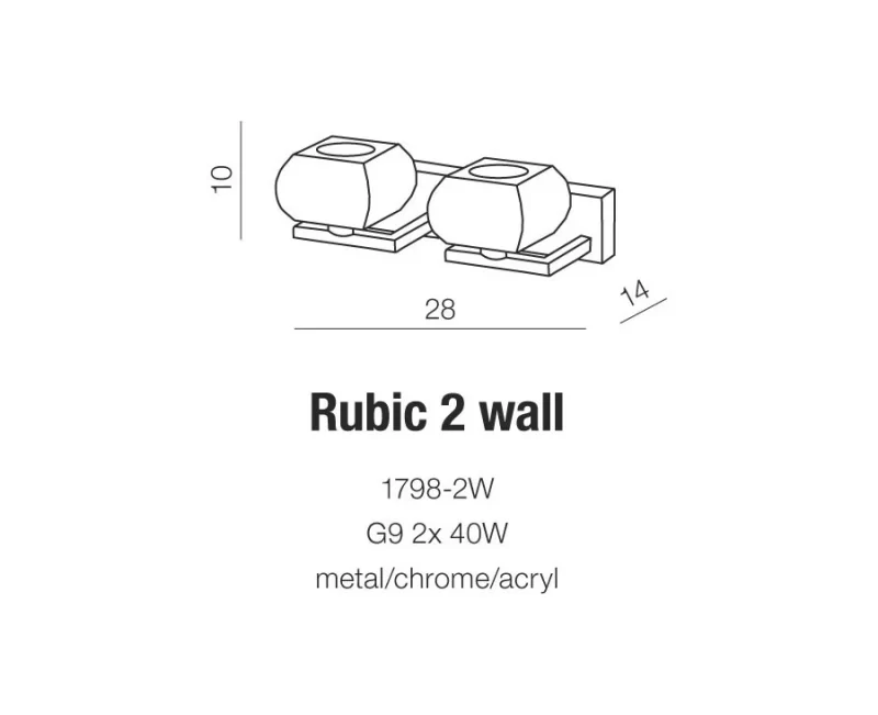 Sieninis šviestuvas RUBIC 2 AZ0491
