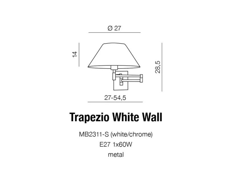 Sieninis šviestuvas TRAPEZIO AZ1542