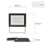50W LED prožektorius Noctis Lux 3 juodas, neutrali balta