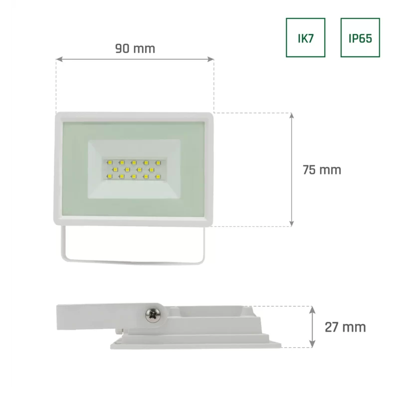 10W LED prožektorius Noctis Lux 3 baltas, šiltai balta