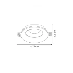 Užglaistomas gipsinis šviestuvas SAMBA FI1 Round Medium 150130