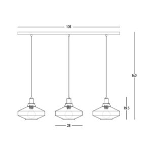 Pakabinamas LED šviestuvas 23167 auksinis