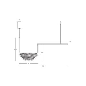 Pakabinamas LED šviestuvas 23167 auksinis