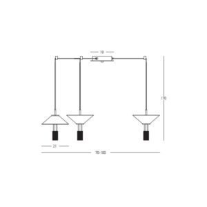 28W Pakabinamas LED šviestuvas TUBULAR, 3000K, DIMM, Matinis juodas, 321611132