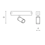 7W magnetinis šviestuvas Optica sistemai Beta AZ5196