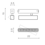 230V Magnetinis šviestuvas Sanders sistemai Beta AZ5194