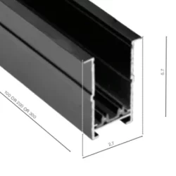 230V Paviršinė magnetinė sistema Beta juoda 1m