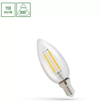 1W 2700K E14 LED lemputė COG žvakutė