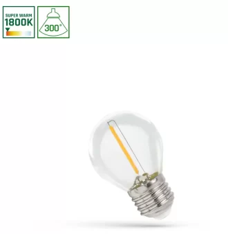 1W 1800K E27 LED lemputė COG, labai šilta