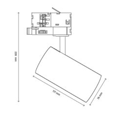 16W 48V magnetinis šviestuvas Neon M 3000K sistemai Shift